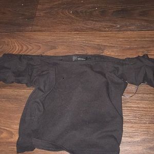 Off the shoulder black crop top